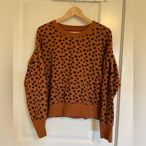 Madewell Pleat-Sleeve Sweatshirt in Leopard Dot Size L